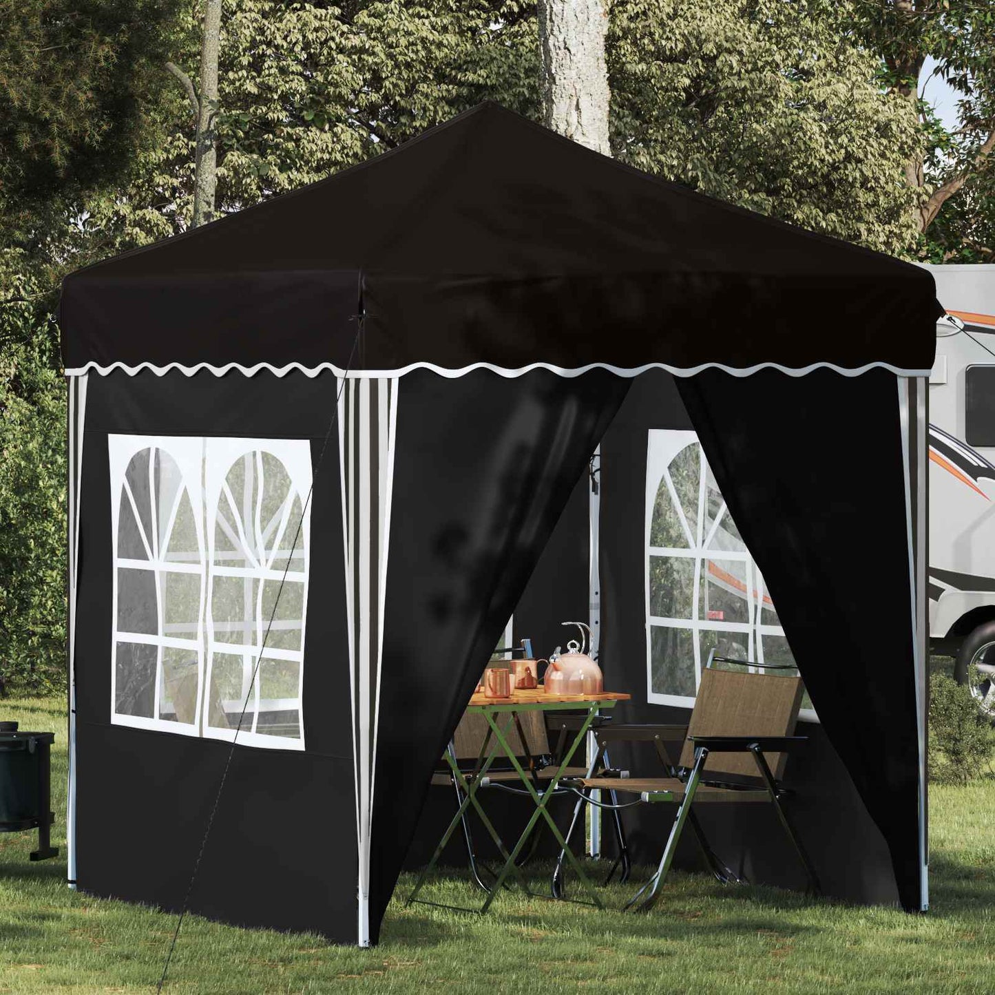 vidaXL Pop-up Party Tent 195 x 195 x 245 cm Black Oxford Fabric - 12651