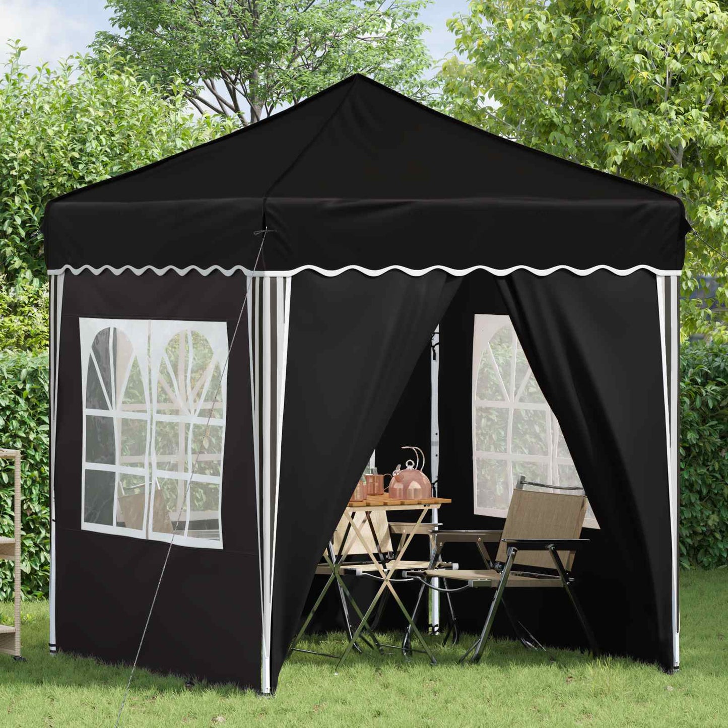 vidaXL Pop-up Party Tent 195 x 195 x 245 cm Black Oxford Fabric - 12651