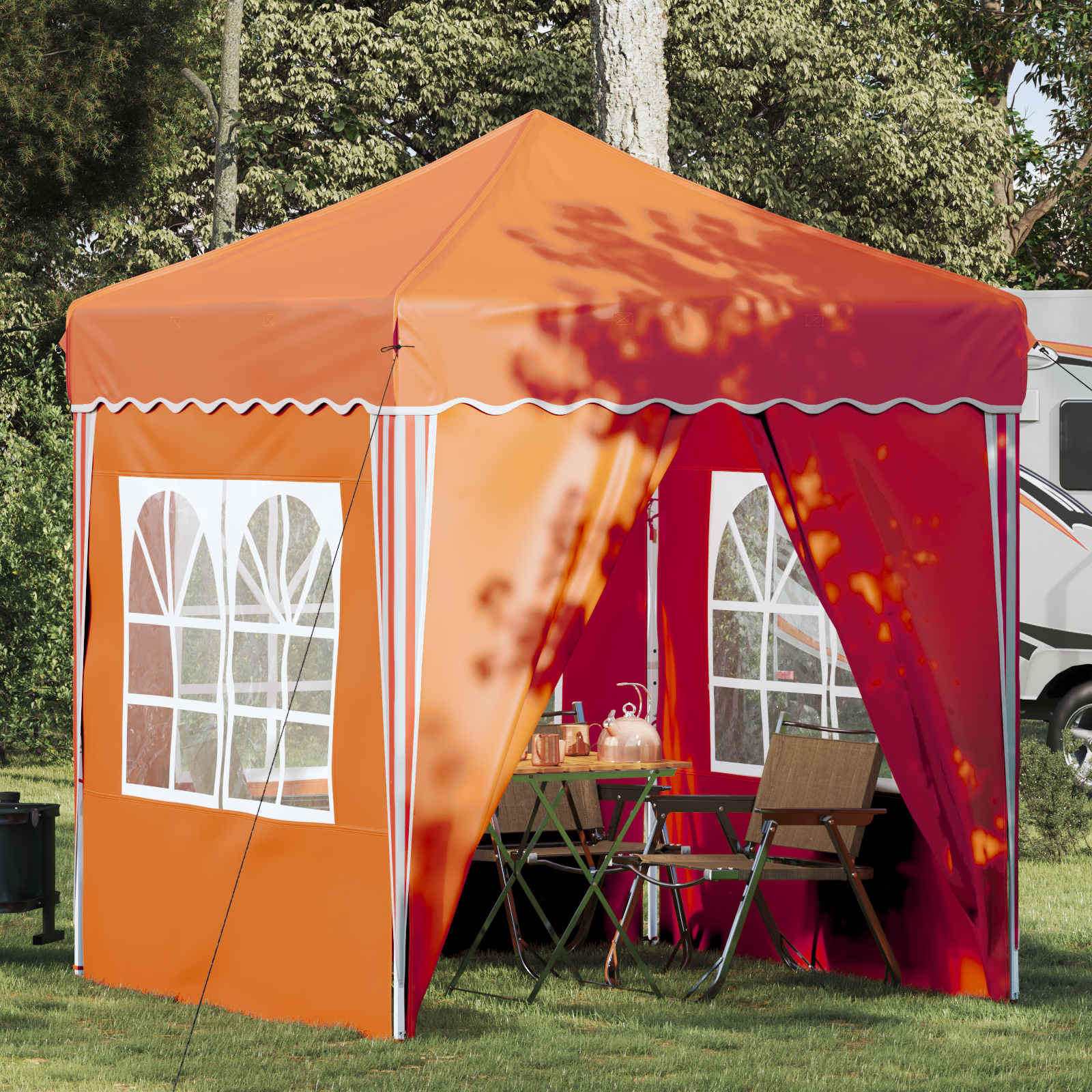 vidaXL Pop-up Party Tent 195 x 195 x 245 cm Orange Oxford Fabric - 12653