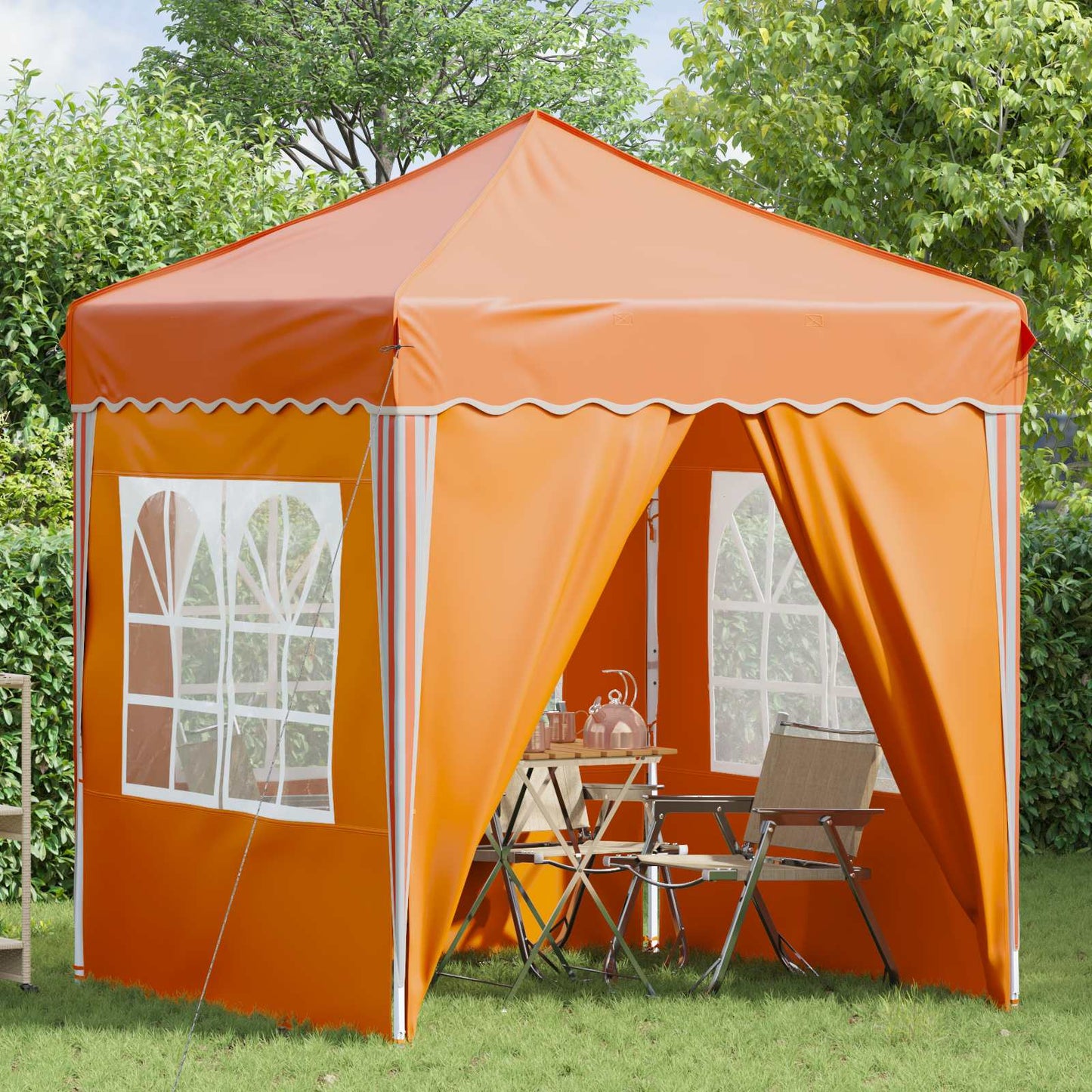 vidaXL Pop-up Party Tent 195 x 195 x 245 cm Orange Oxford Fabric - 12653