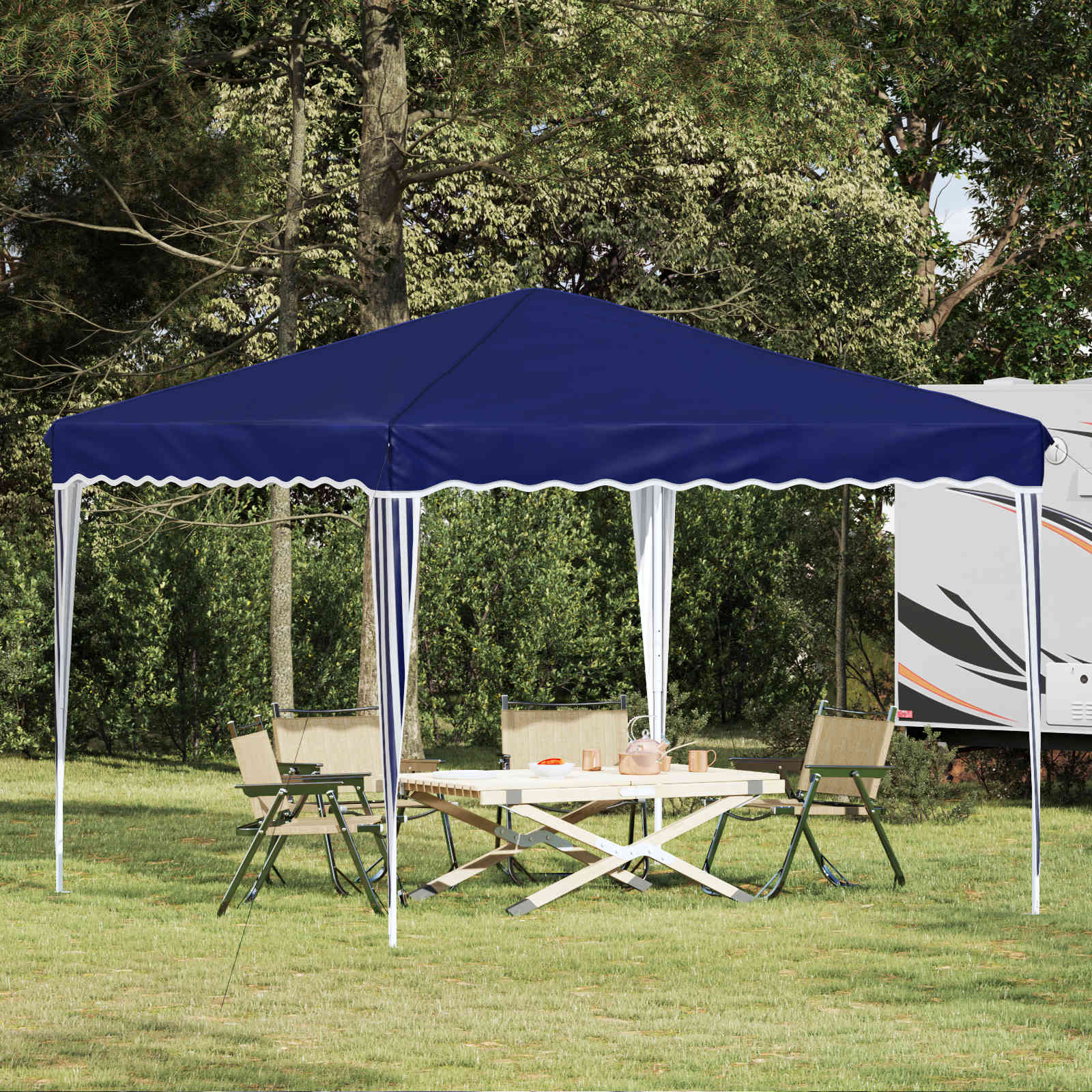 vidaXL Pop-up Party Tent 288 x 288 x 245 cm Blue Oxford Fabric