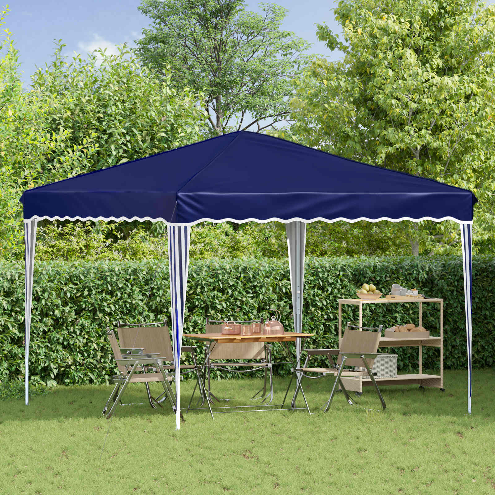 vidaXL Pop-up Party Tent 288 x 288 x 245 cm Blue Oxford Fabric