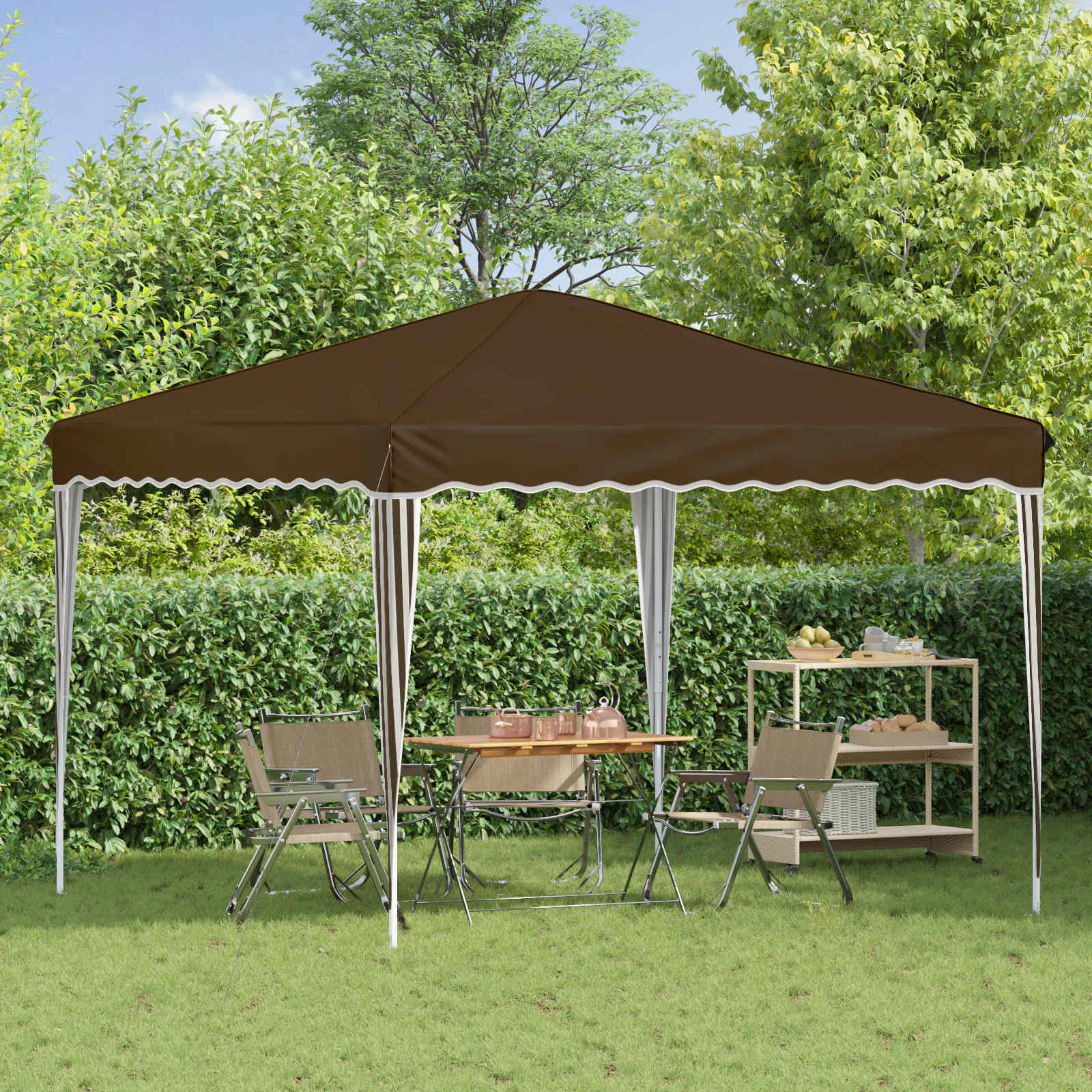 vidaXL Pop-up Party Tent 288 x 288 x 245 cm Taupe Oxford Fabric