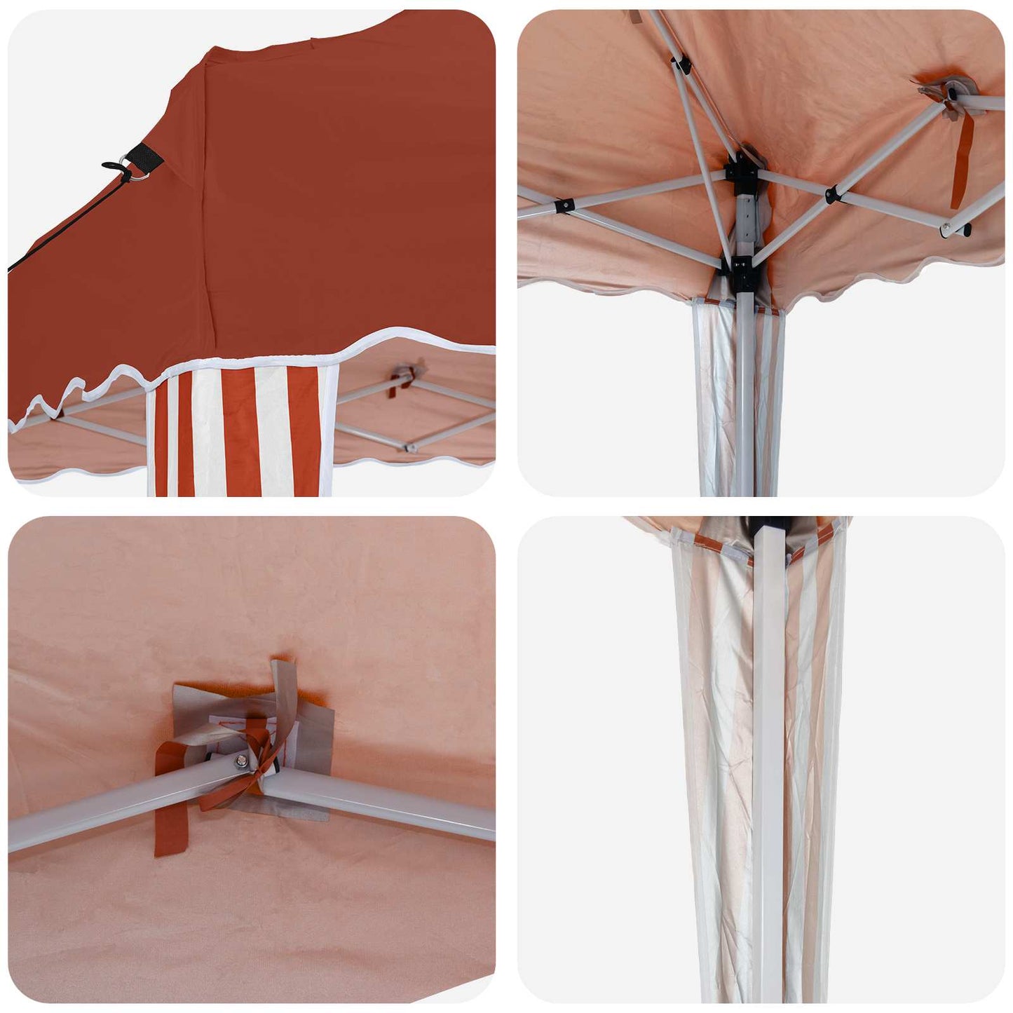 vidaXL Pop-up Party Tent 288 x 288 x 245 cm Terracotta Oxford Fabric