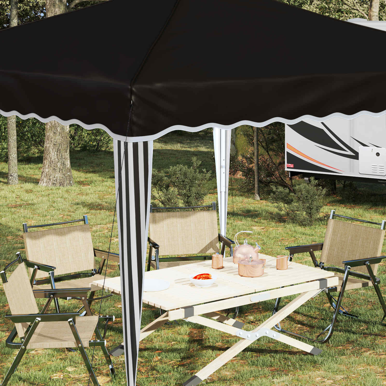 vidaXL Pop-up Party Tent 288 x 288 x 245 cm Black Oxford Fabric
