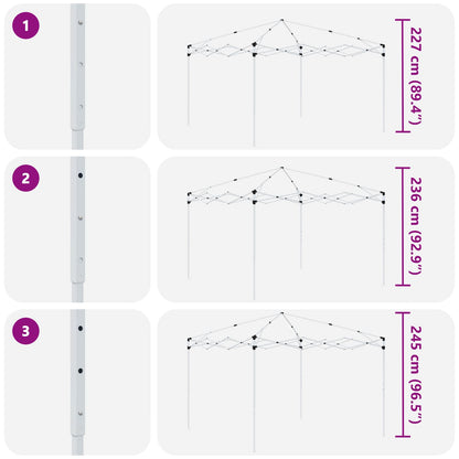 vidaXL Pop-up Party Tent 288 x 288 x 245 cm Black Oxford Fabric