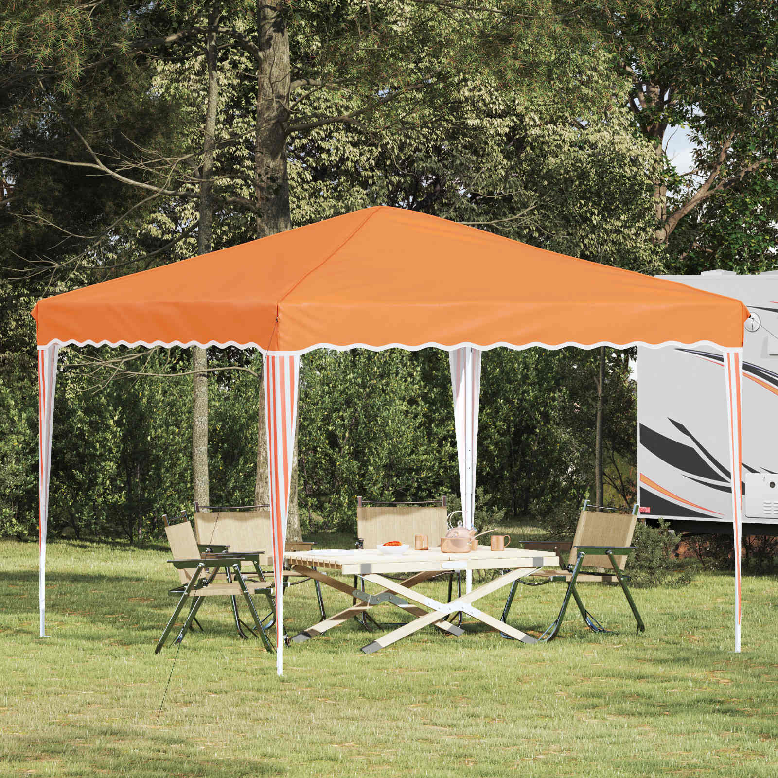 vidaXL Pop-up Party Tent 288 x 288 x 245 cm Orange Oxford Fabric