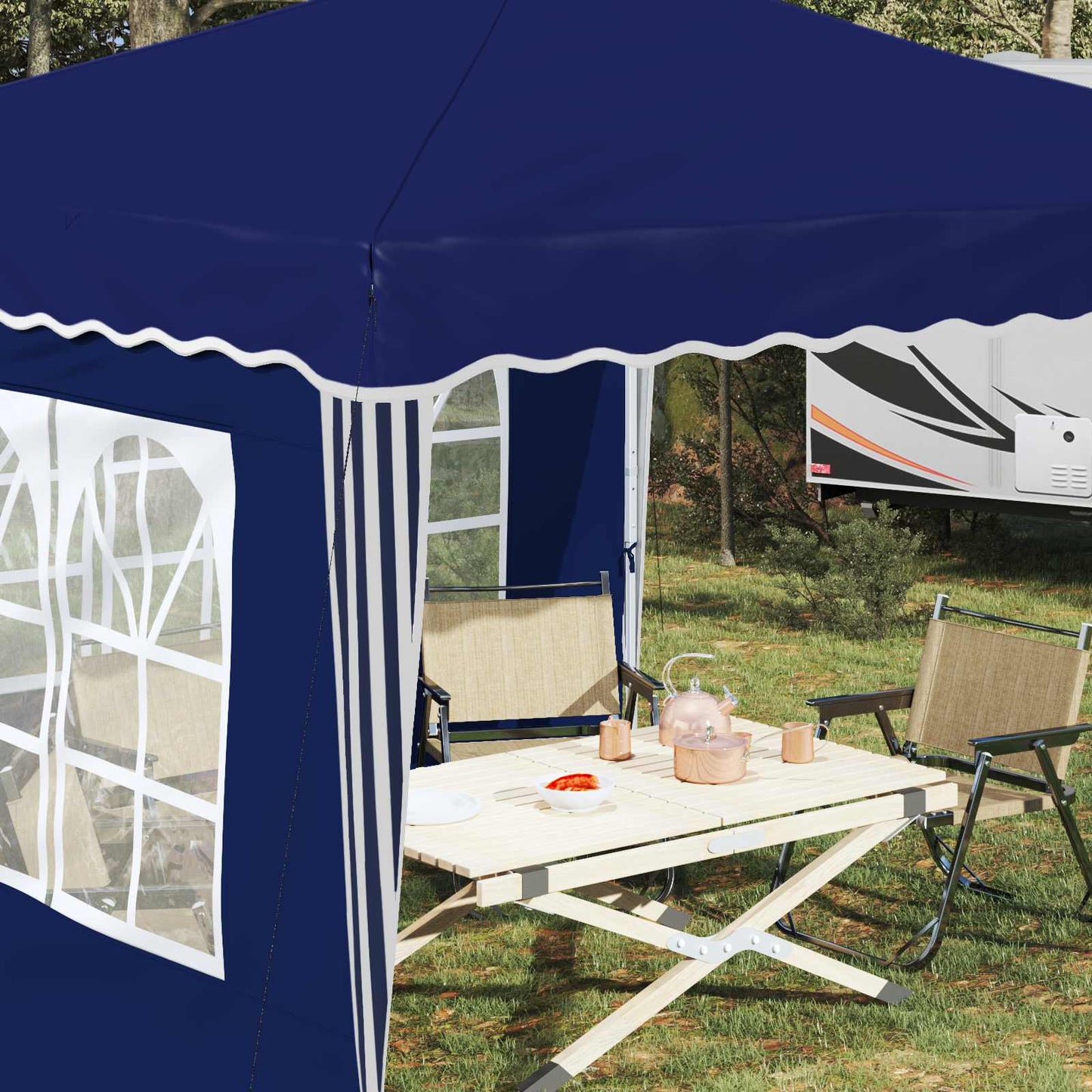 vidaXL Pop-up Party Tent 288 x 288 x 245 cm Blue Oxford Fabric - 12721
