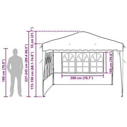 vidaXL Pop-up Party Tent 288 x 288 x 245 cm Blue Oxford Fabric - 12721