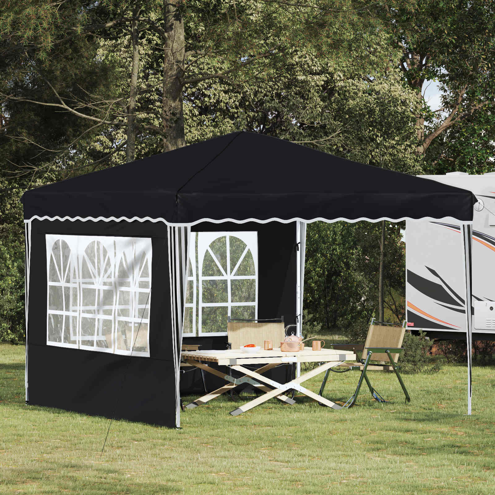 vidaXL Pop-up Party Tent 288 x 288 x 245 cm Anthracite Oxford Fabric - 12723