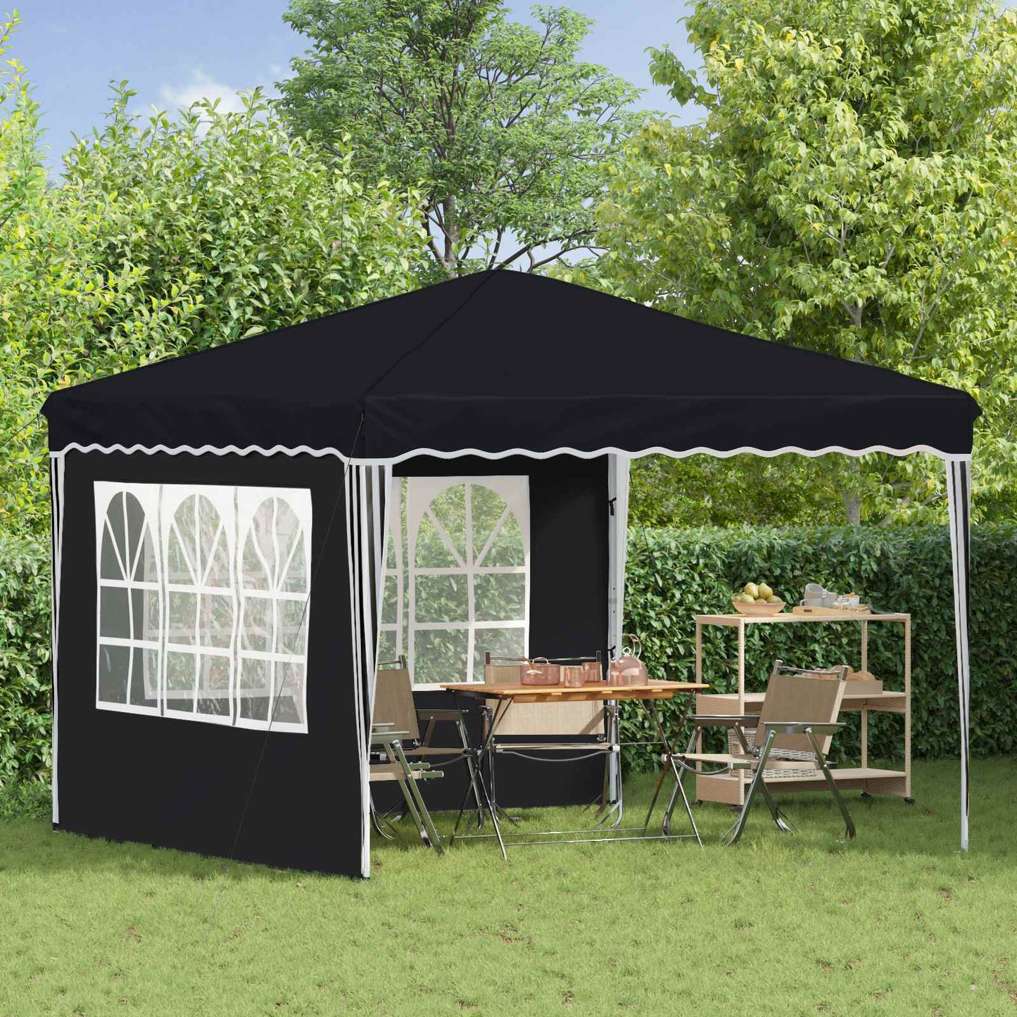 vidaXL Pop-up Party Tent 288 x 288 x 245 cm Anthracite Oxford Fabric - 12723