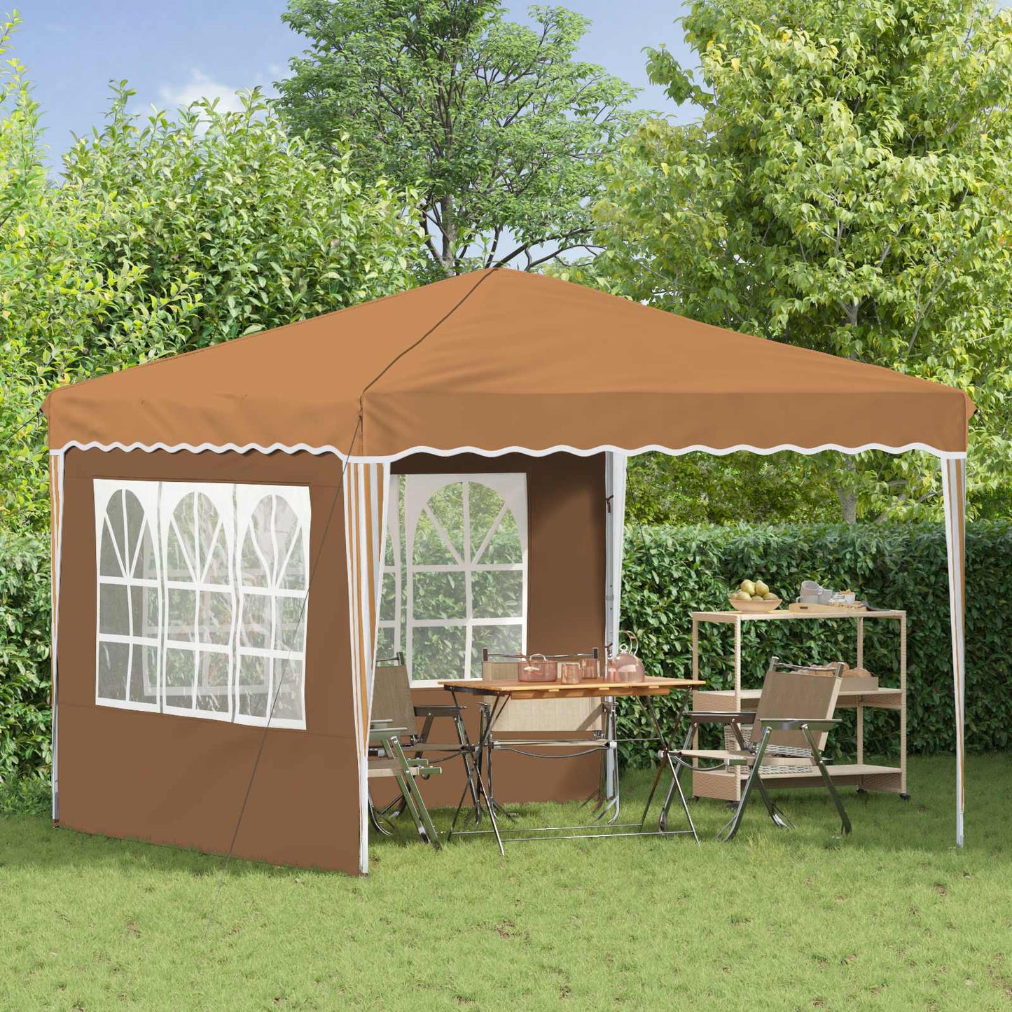 vidaXL Pop-up Party Tent 288 x 288 x 245 cm Beige Oxford Fabric - 12727