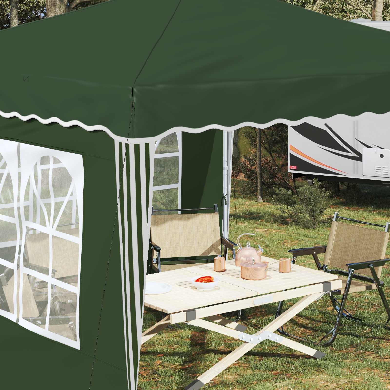 vidaXL Pop-up Party Tent 288 x 288 x 245 cm Green Oxford Fabric - 12736