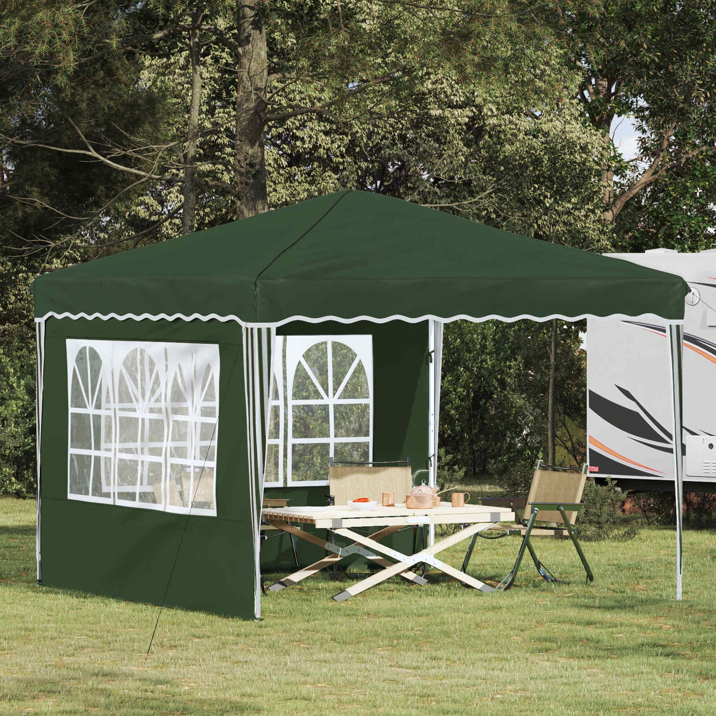 vidaXL Pop-up Party Tent 288 x 288 x 245 cm Green Oxford Fabric - 12736