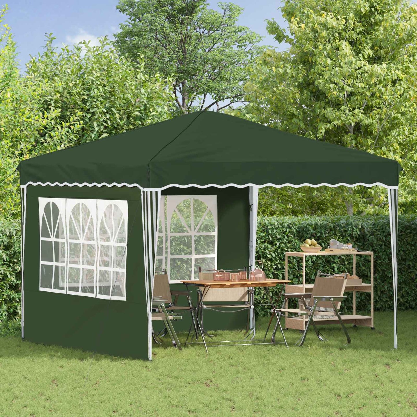vidaXL Pop-up Party Tent 288 x 288 x 245 cm Green Oxford Fabric - 12736