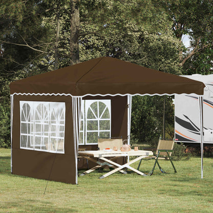 vidaXL Pop-up Party Tent 288 x 288 x 245 cm Taupe Oxford Fabric - 12738