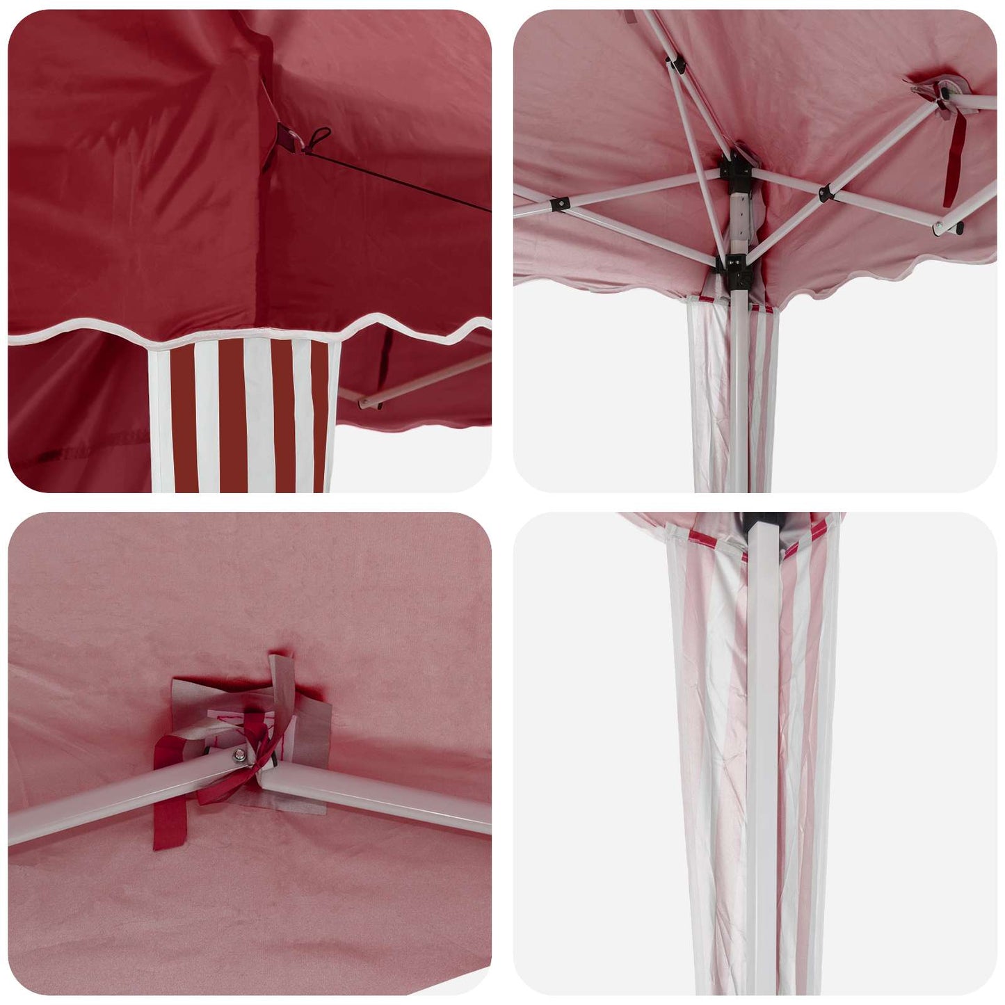 vidaXL Pop-up Party Tent 288 x 288 x 245 cm Burgundy Oxford Fabric - 12739