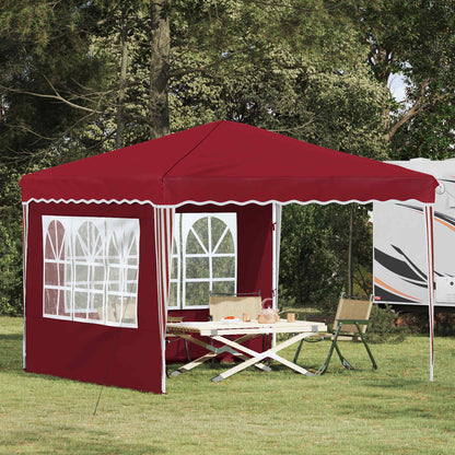 vidaXL Pop-up Party Tent 288 x 288 x 245 cm Burgundy Oxford Fabric - 12739