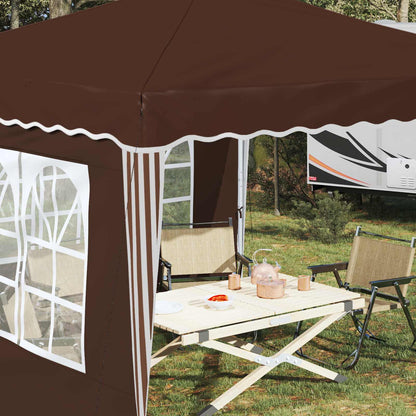 vidaXL Pop-up Party Tent 288 x 288 x 245 cm Brown Oxford Fabric - 12740