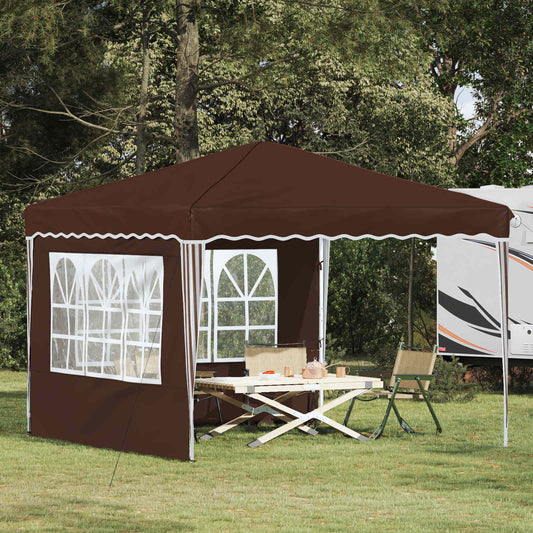 vidaXL Pop-up Party Tent 288 x 288 x 245 cm Brown Oxford Fabric - 12740