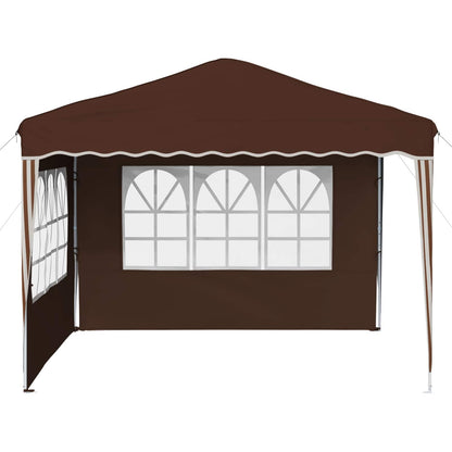 vidaXL Pop-up Party Tent 288 x 288 x 245 cm Brown Oxford Fabric - 12740