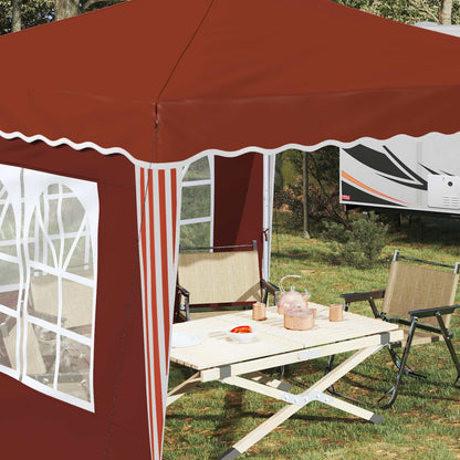 vidaXL Pop-up Party Tent 288 x 288 x 245 cm Terracotta Oxford Fabric - 12741