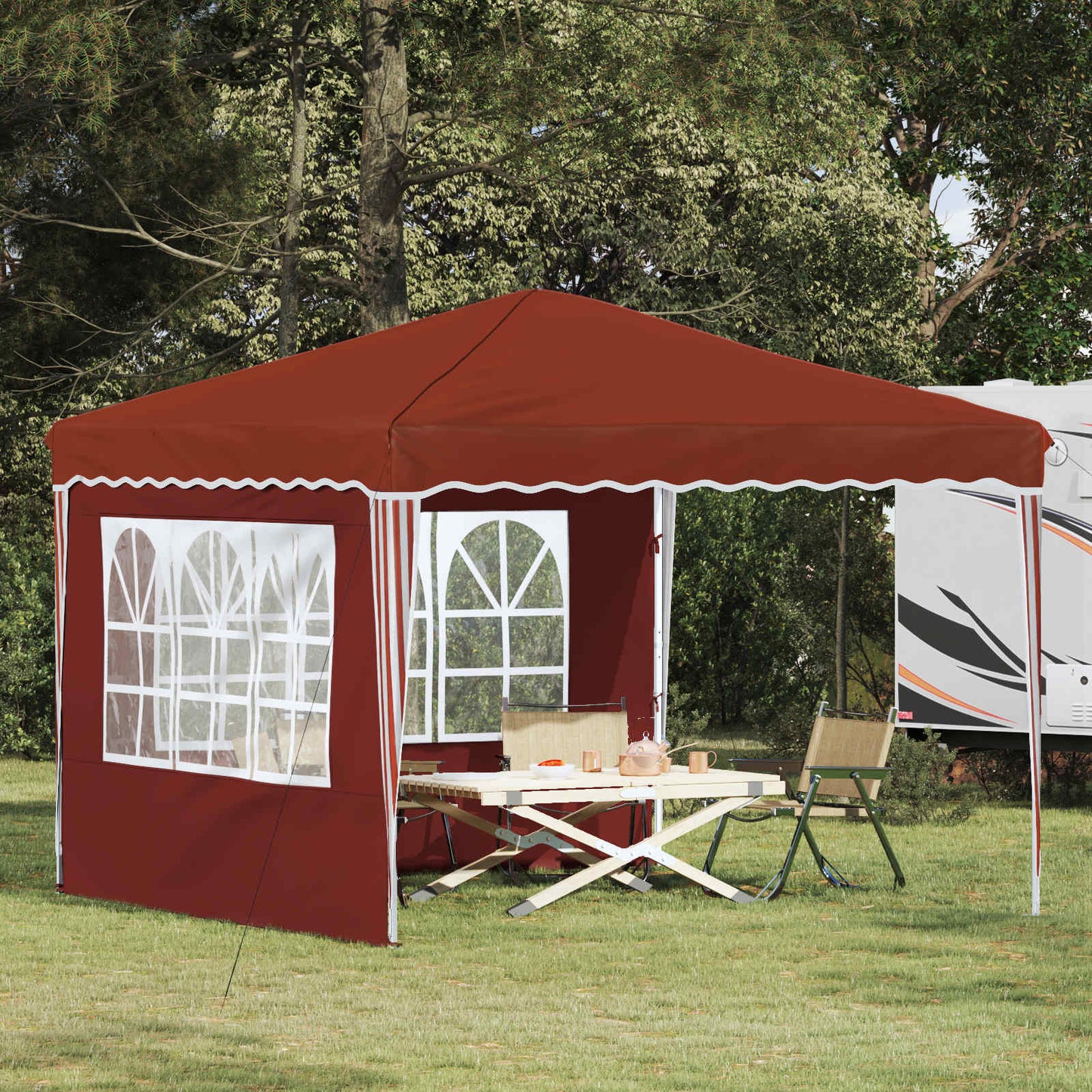 vidaXL Pop-up Party Tent 288 x 288 x 245 cm Terracotta Oxford Fabric - 12741