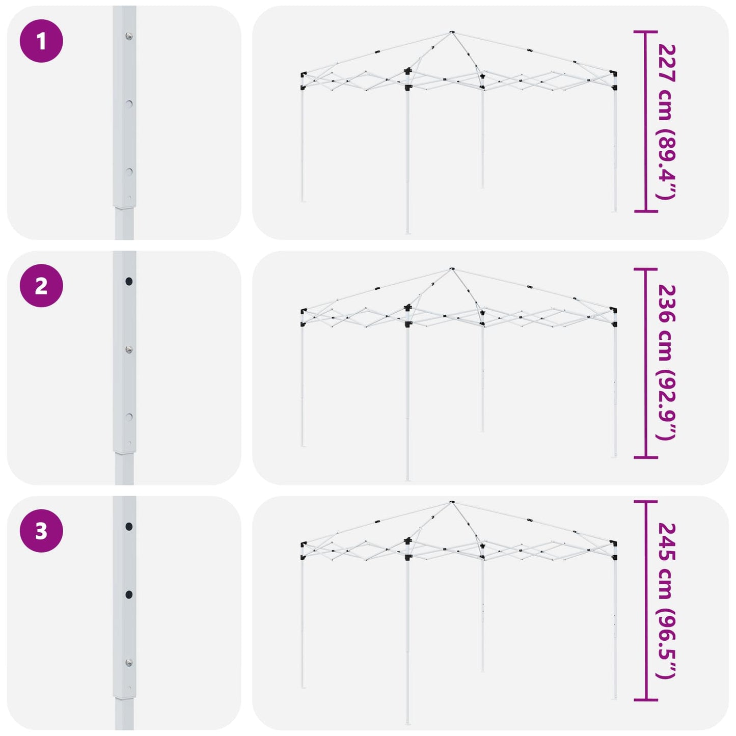 vidaXL Pop-up Party Tent 288 x 288 x 245 cm Terracotta Oxford Fabric - 12741