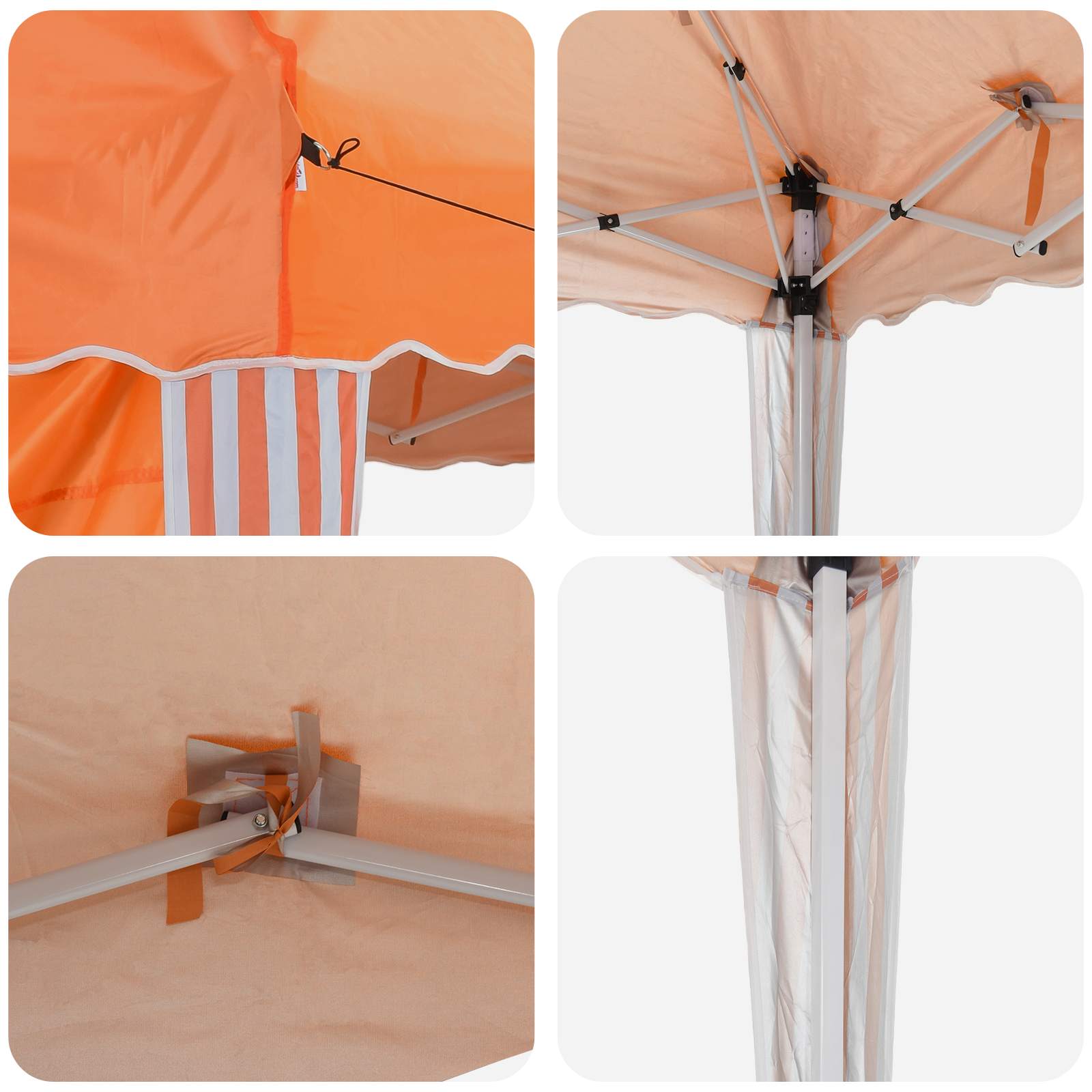 vidaXL Pop-up Party Tent 288 x 288 x 245 cm Orange Oxford Fabric - 12748