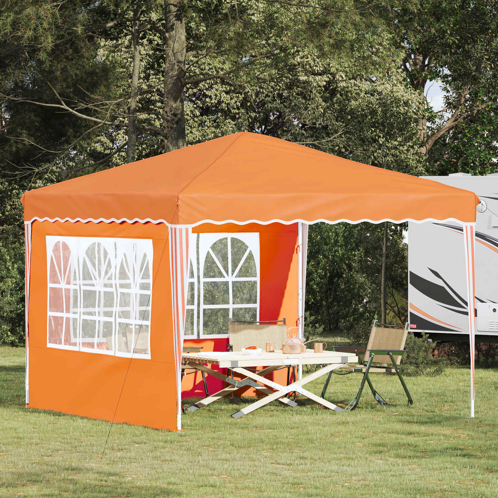 vidaXL Pop-up Party Tent 288 x 288 x 245 cm Orange Oxford Fabric - 12748