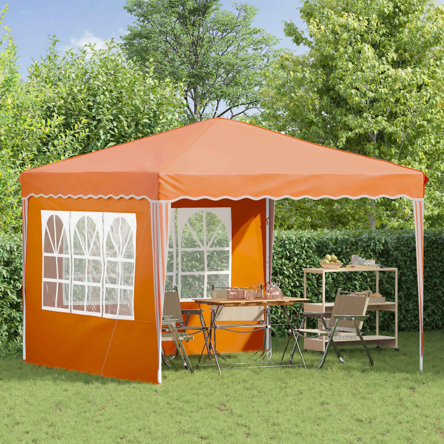 vidaXL Pop-up Party Tent 288 x 288 x 245 cm Orange Oxford Fabric - 12748