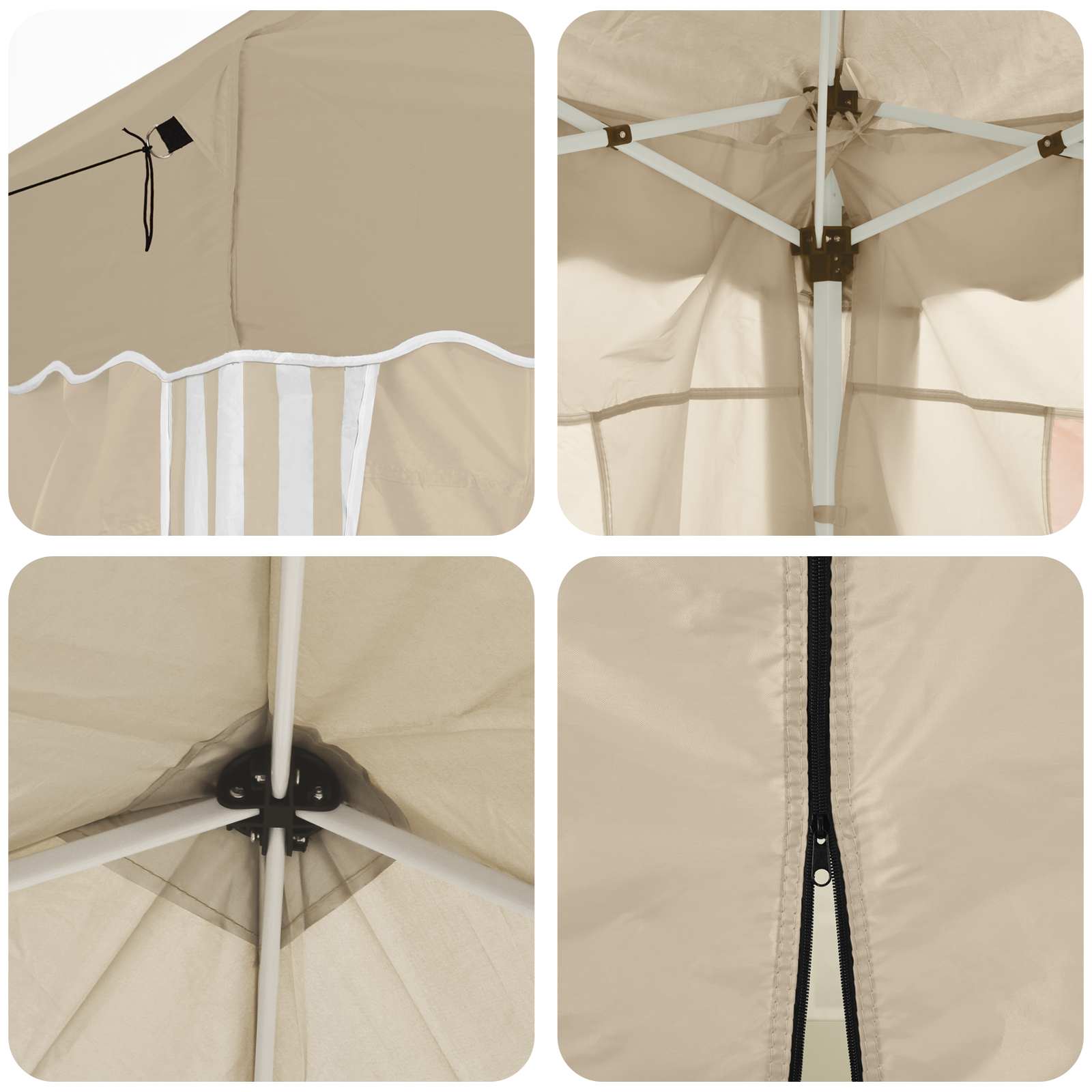 vidaXL Pop-up Party Tent 288 x 288 x 245 cm Cream Oxford Fabric - 12761