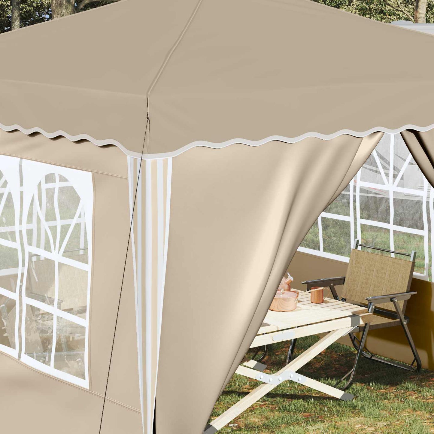 vidaXL Pop-up Party Tent 288 x 288 x 245 cm Cream Oxford Fabric - 12761