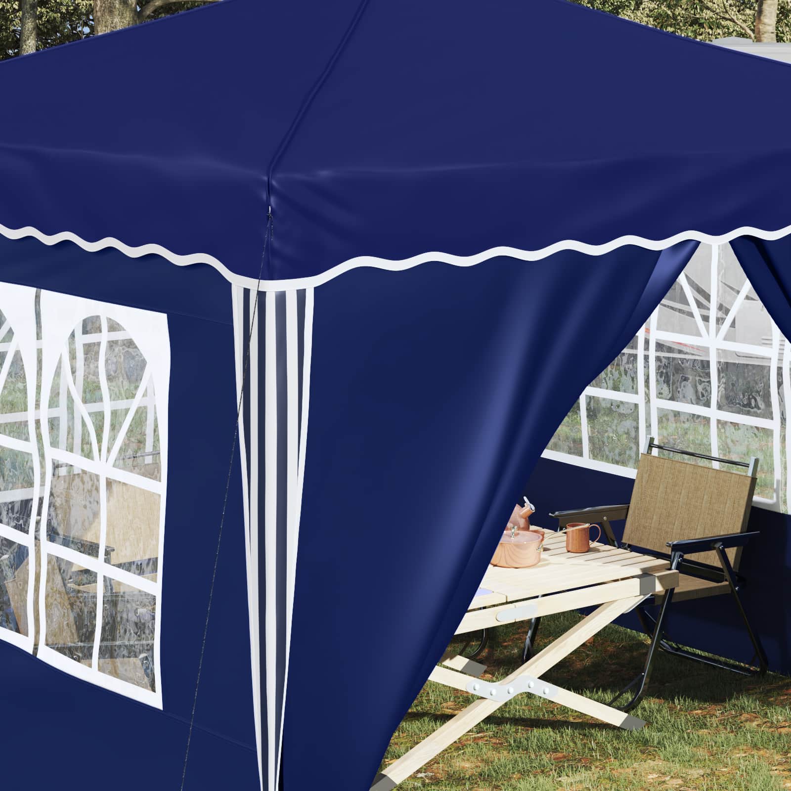 vidaXL Pop-up Party Tent 288 x 288 x 245 cm Blue Oxford Fabric - 12762