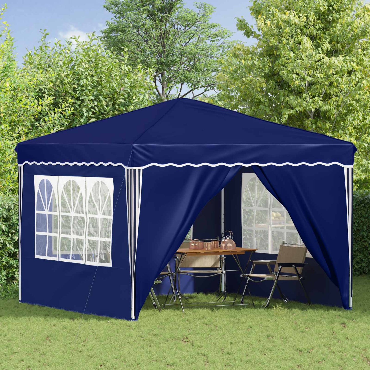vidaXL Pop-up Party Tent 288 x 288 x 245 cm Blue Oxford Fabric - 12762