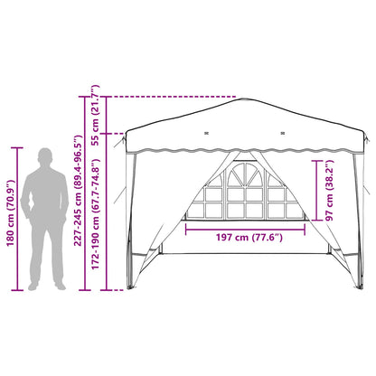 vidaXL Pop-up Party Tent 288 x 288 x 245 cm Blue Oxford Fabric - 12762