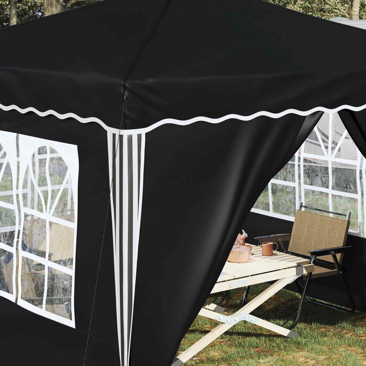 vidaXL Pop-up Party Tent 288 x 288 x 245 cm Anthracite Oxford Fabric - 12775
