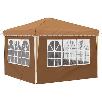 vidaXL Pop-up Party Tent 288 x 288 x 245 cm Beige Oxford Fabric - 12786