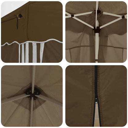 vidaXL Pop-up Party Tent 288 x 288 x 245 cm Taupe Oxford Fabric - 12803