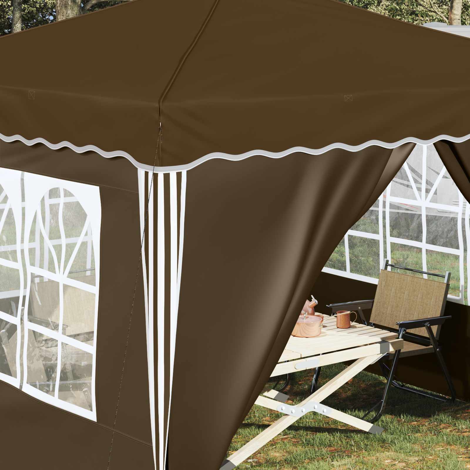vidaXL Pop-up Party Tent 288 x 288 x 245 cm Taupe Oxford Fabric - 12803