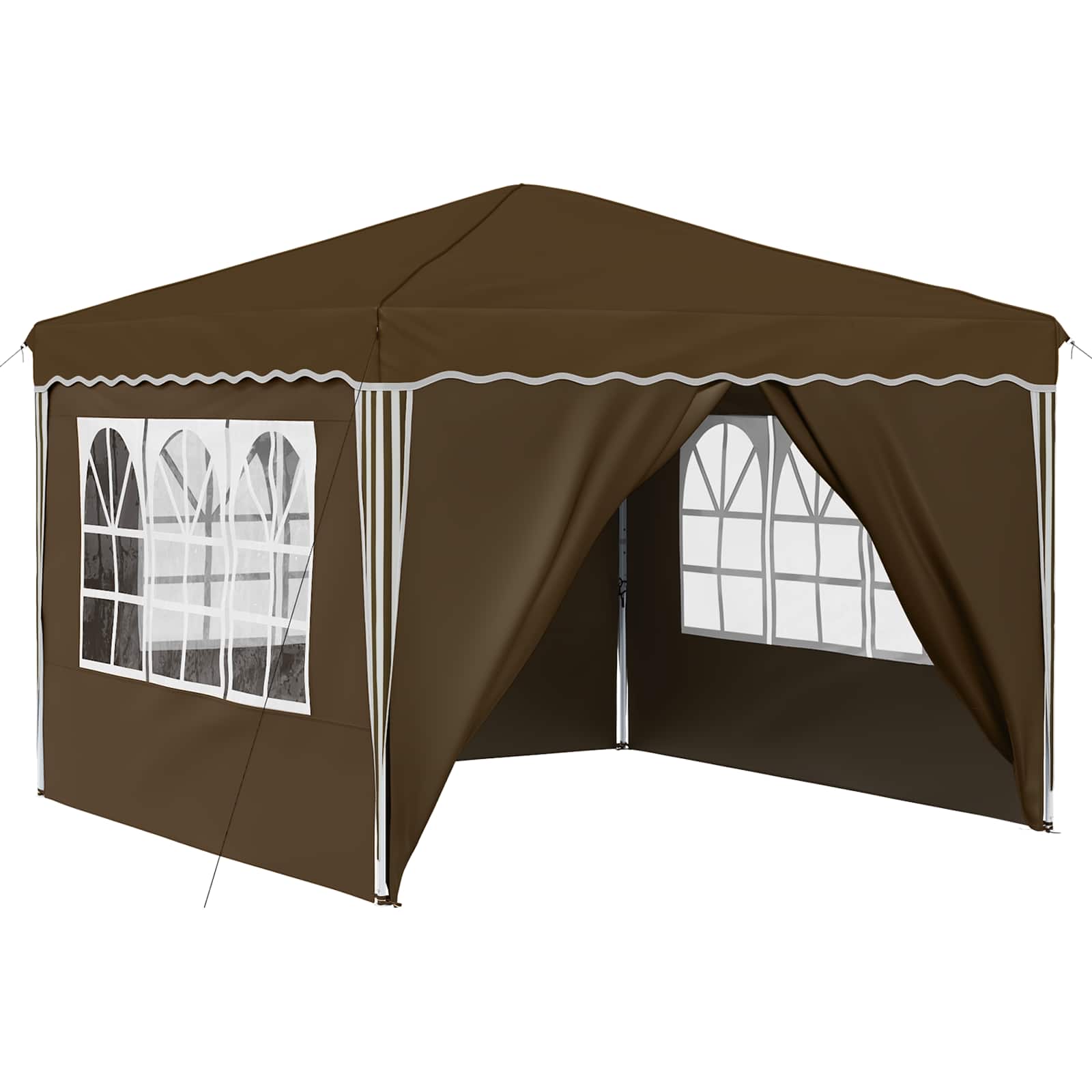 vidaXL Pop-up Party Tent 288 x 288 x 245 cm Taupe Oxford Fabric - 12803