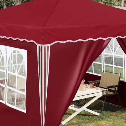 vidaXL Pop-up Party Tent 288 x 288 x 245 cm Burgundy Oxford Fabric - 12810