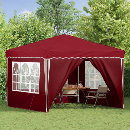 vidaXL Pop-up Party Tent 288 x 288 x 245 cm Burgundy Oxford Fabric - 12810