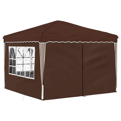 vidaXL Pop-up Party Tent 288 x 288 x 245 cm Brown Oxford Fabric - 12815