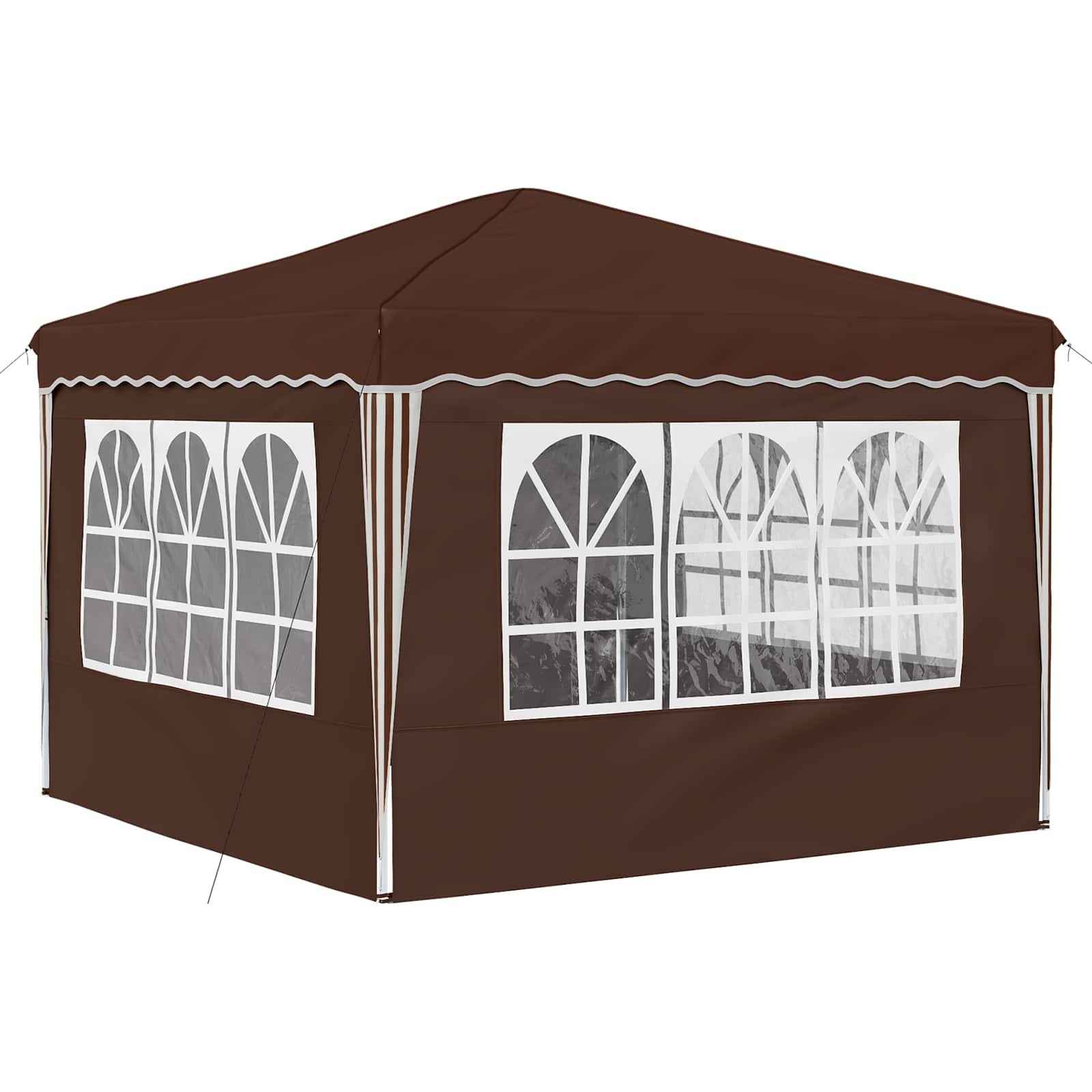 vidaXL Pop-up Party Tent 288 x 288 x 245 cm Brown Oxford Fabric - 12815