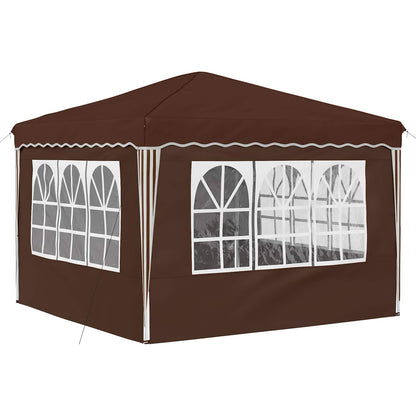 vidaXL Pop-up Party Tent 288 x 288 x 245 cm Brown Oxford Fabric - 12815