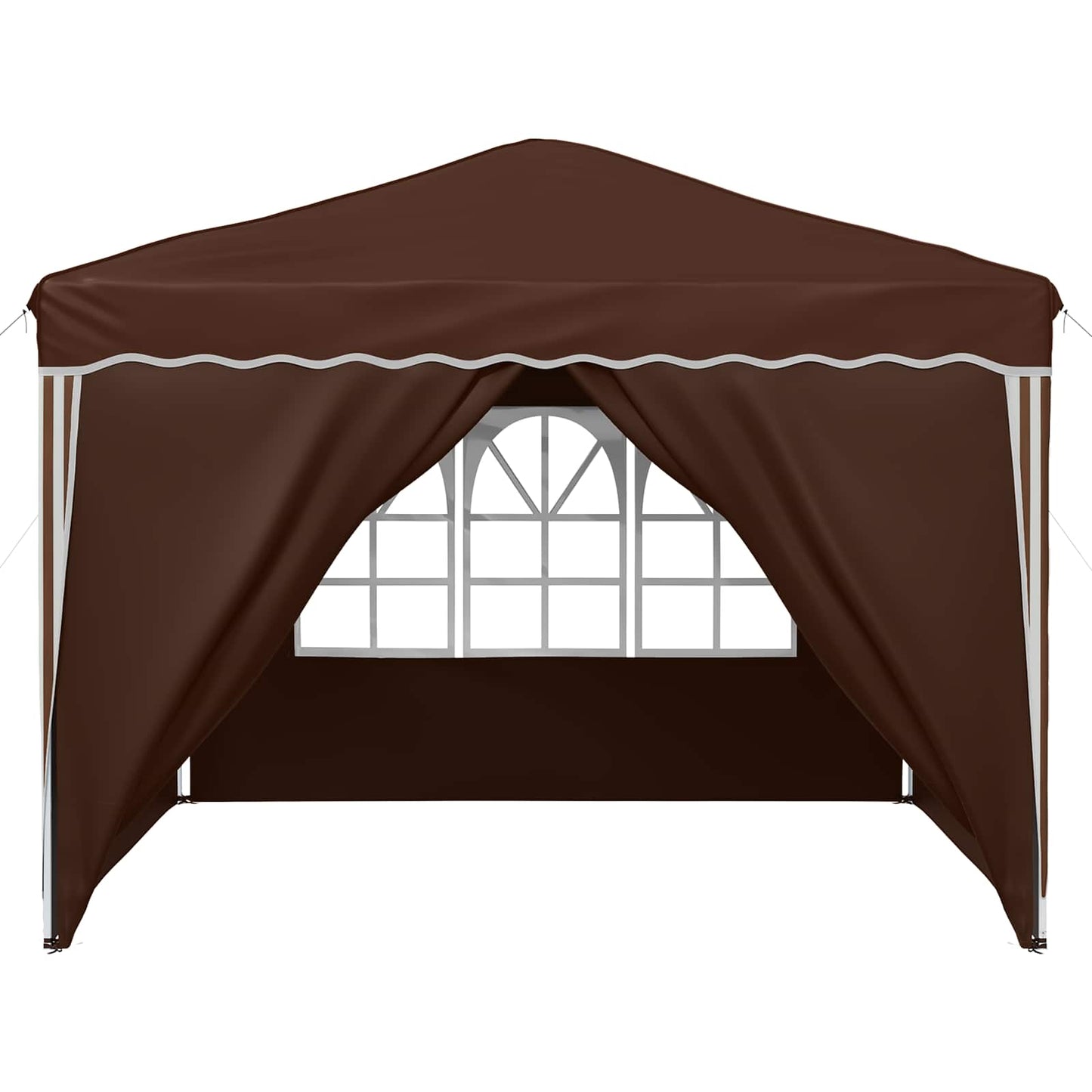 vidaXL Pop-up Party Tent 288 x 288 x 245 cm Brown Oxford Fabric - 12815