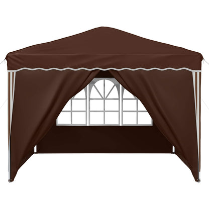 vidaXL Pop-up Party Tent 288 x 288 x 245 cm Brown Oxford Fabric - 12815