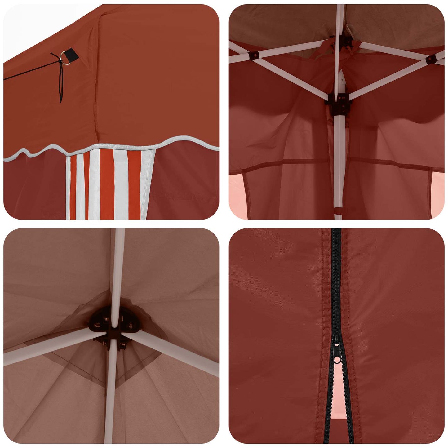 vidaXL Pop-up Party Tent 288 x 288 x 245 cm Terracotta Oxford Fabric - 12818