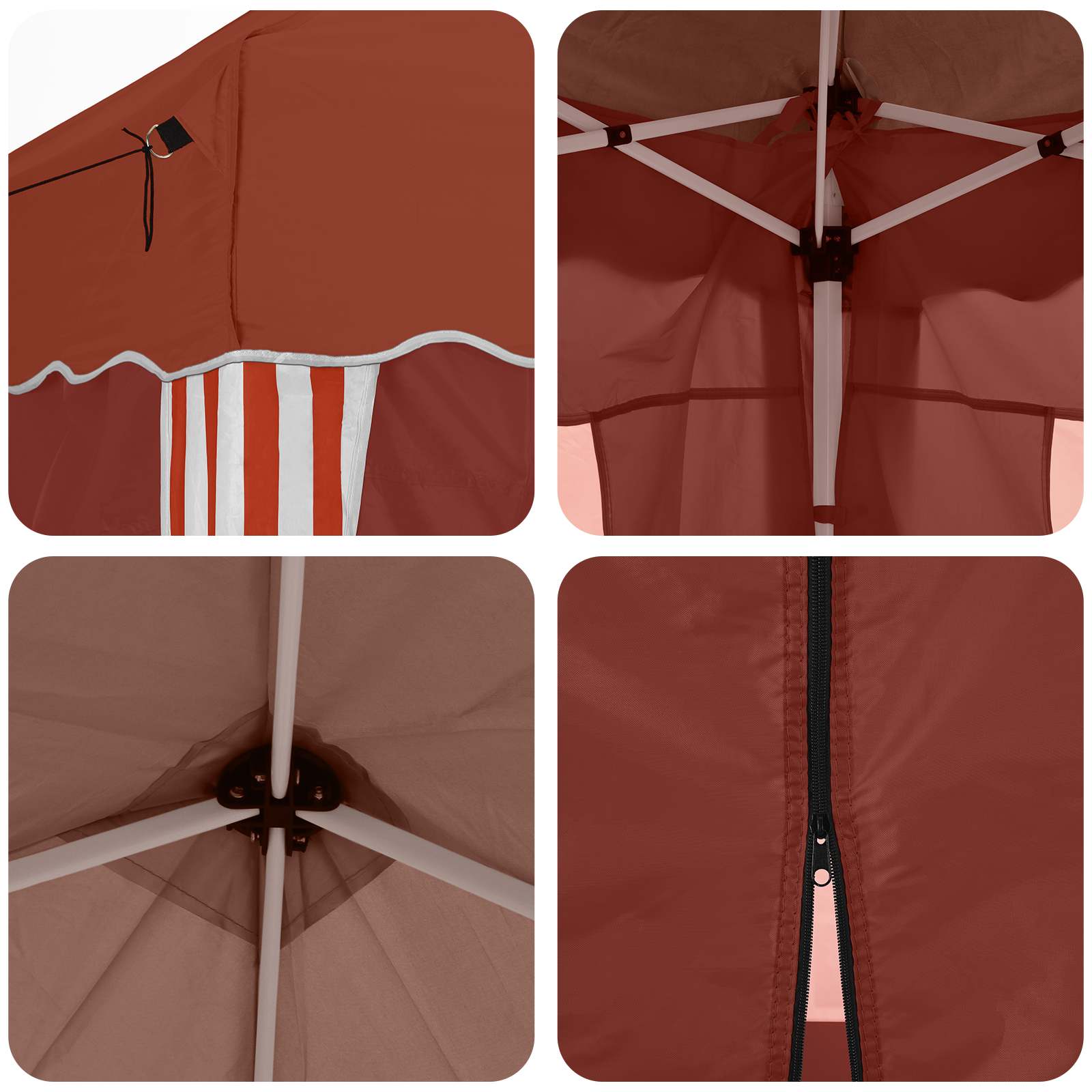 vidaXL Pop-up Party Tent 288 x 288 x 245 cm Terracotta Oxford Fabric - 12818